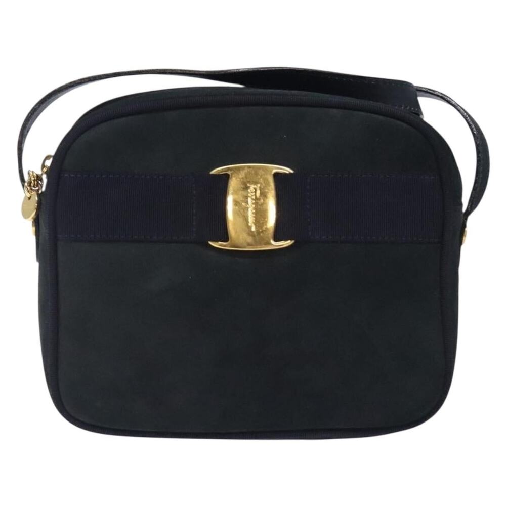 Salvatore Ferragamo Vara Shoulder Bag Navy
